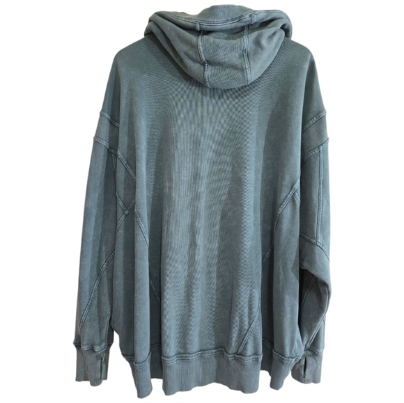 Free People Movement All Your Love Hoodie Medium Blue Teal Oversized Jacket - Picture 4 of 9